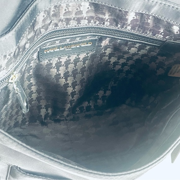 KARL LAGERFELD BLACK CROSSBODY SHOULDER BAG INVISIBLE MAGNETIC CLOSURE WOMEN BAG - Picture 13 of 15